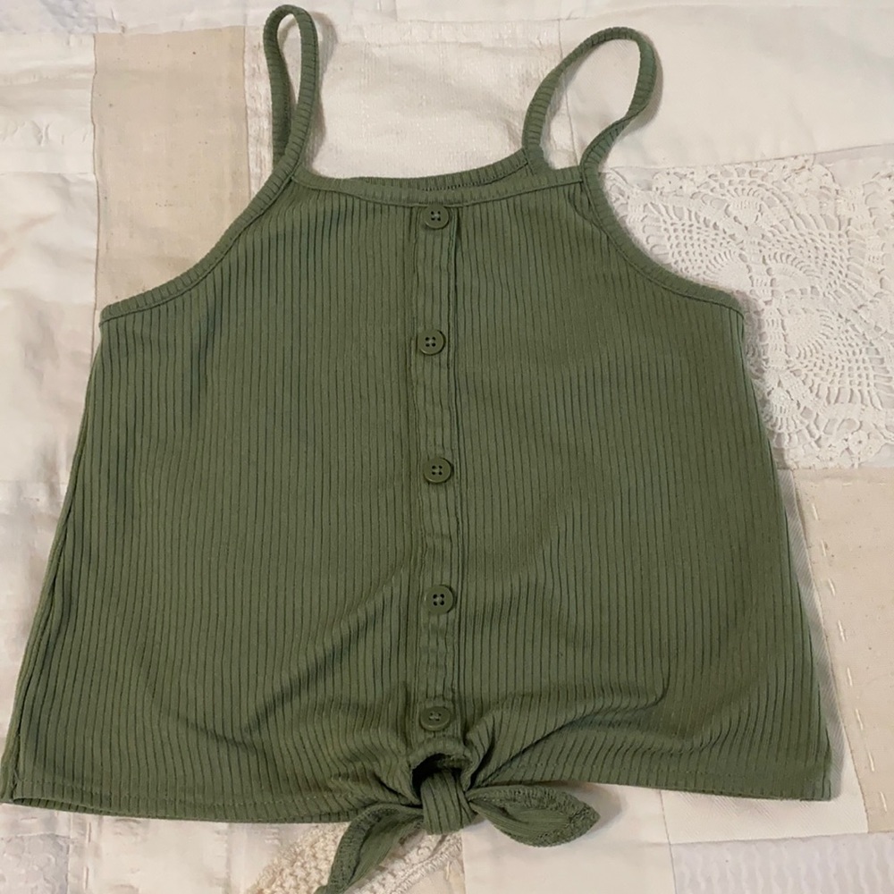 Little girls olive tank